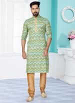 Dhupion Silk Multi Colour Festival Wear Printed Readymade Kurta Pajama